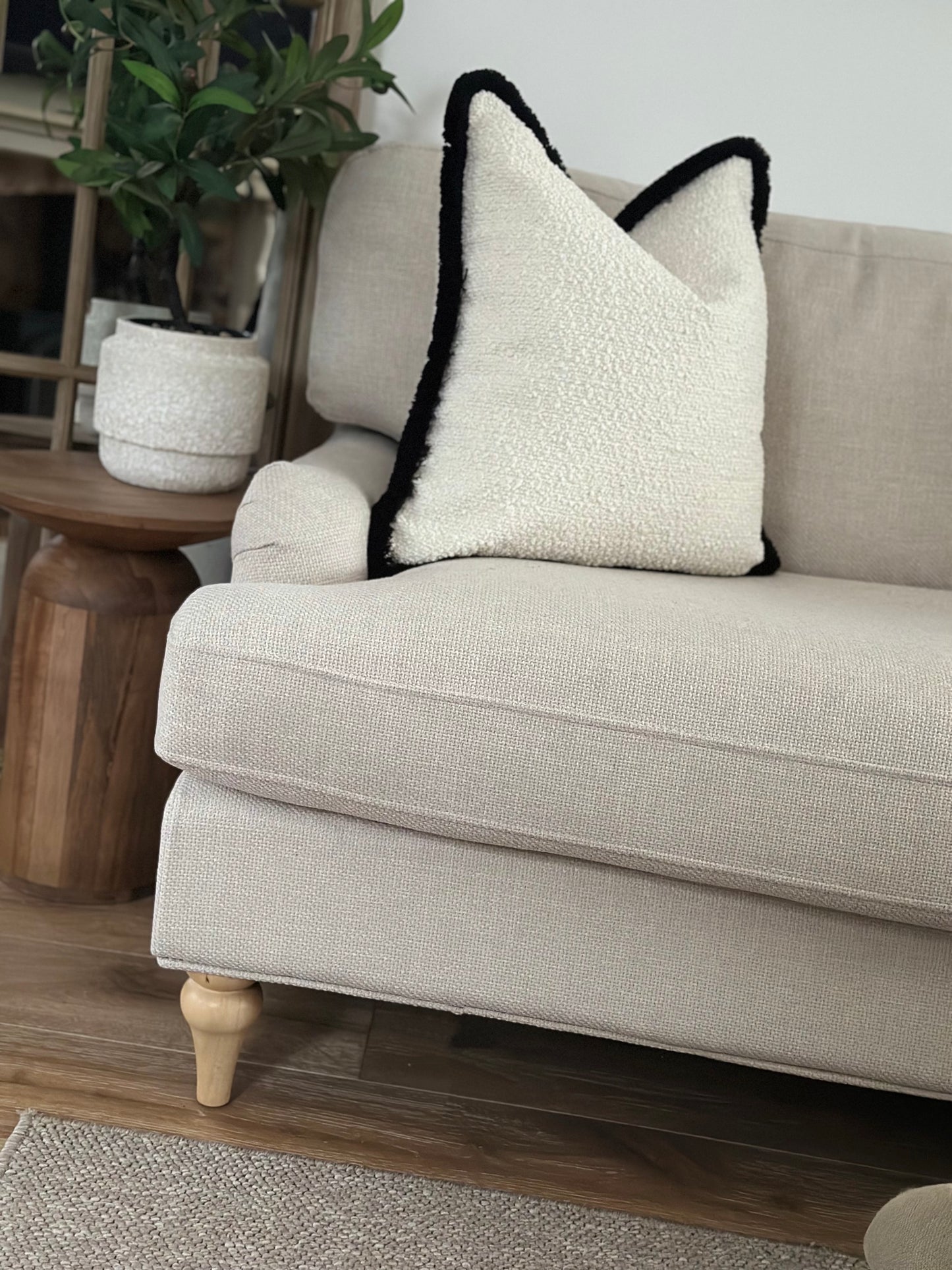 Modern cushions with fringe trim