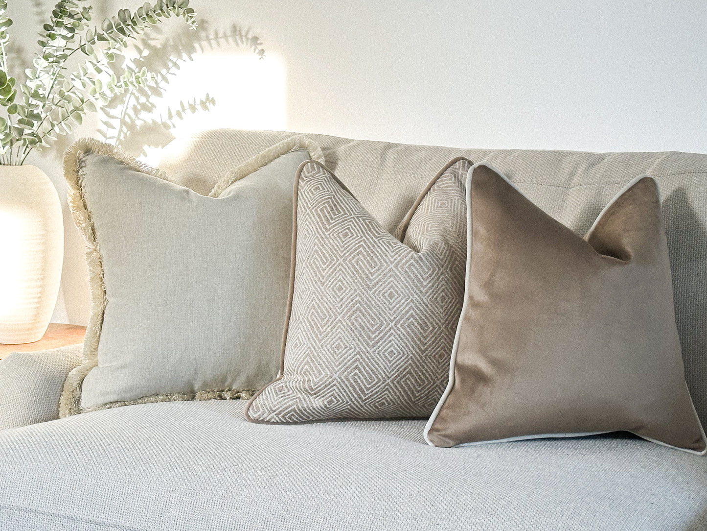 SOPHIE | Beige Geometric Cushion