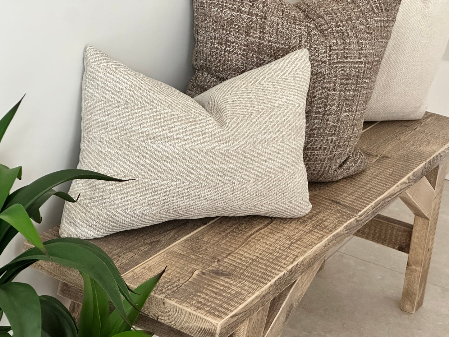 Cream herringbone lumbar