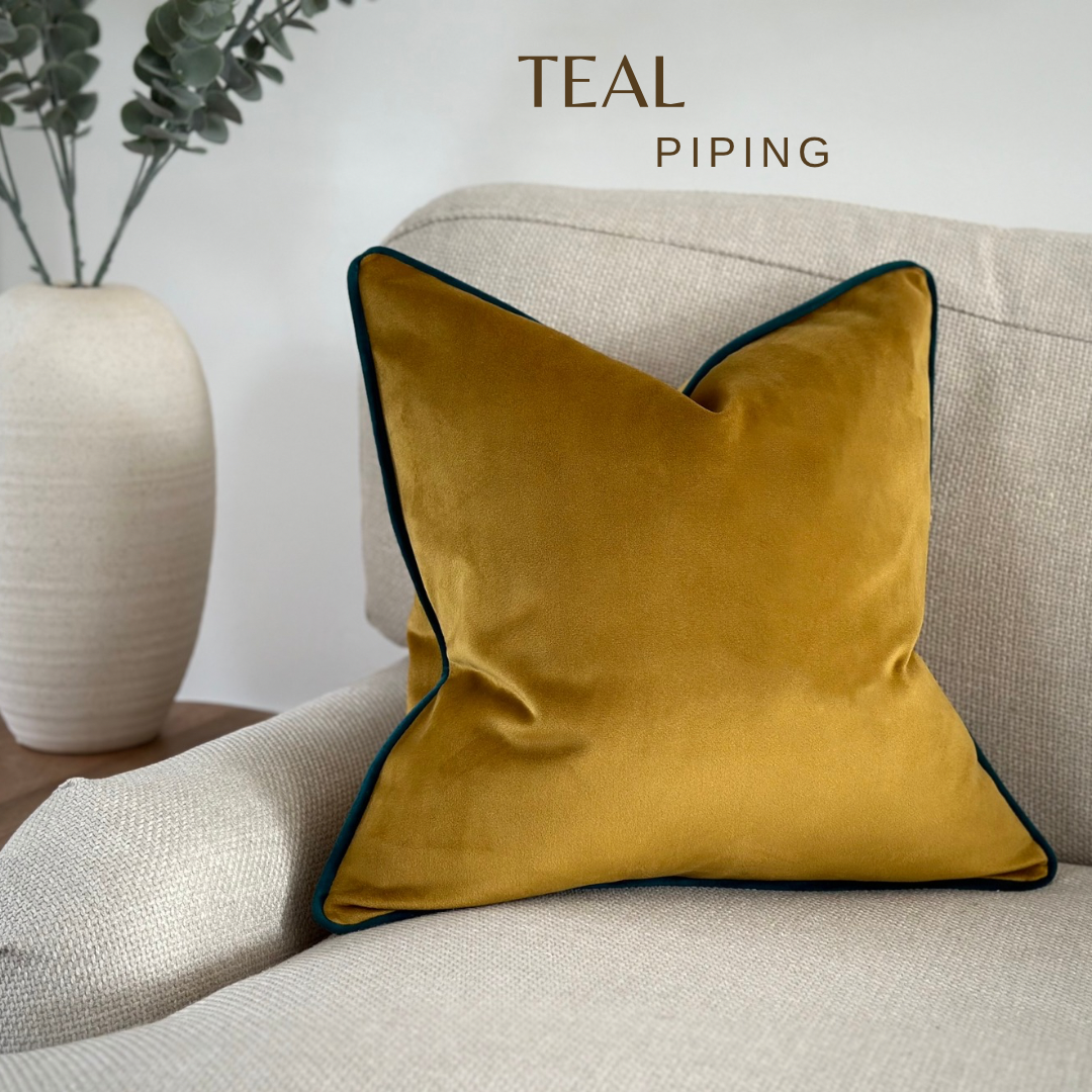 MUSTARD GOLD | Piped Cushion