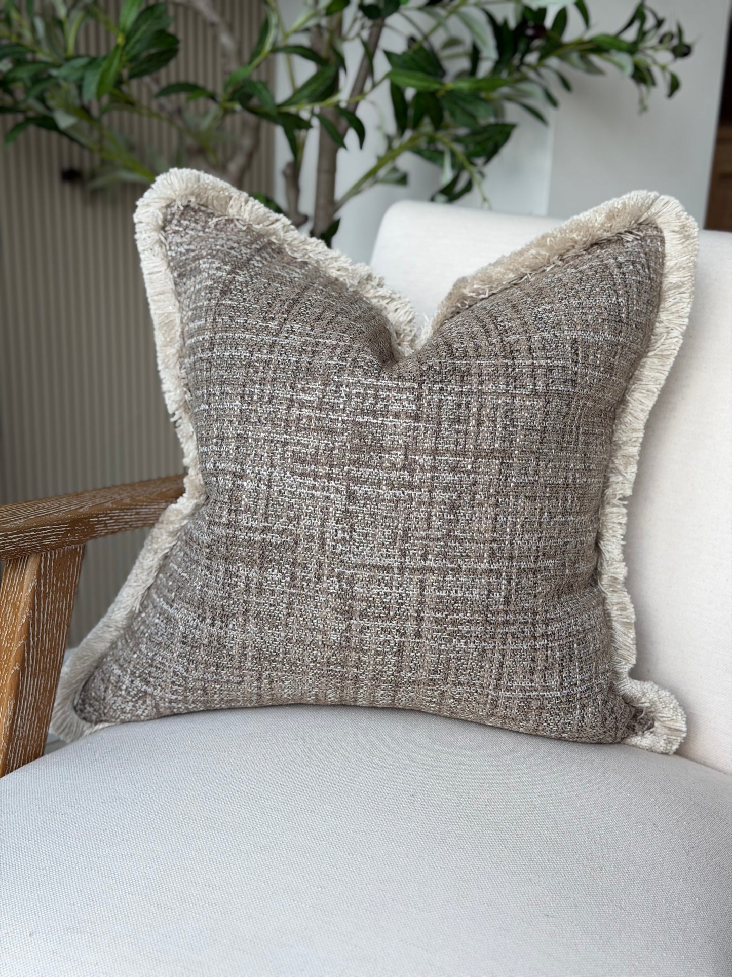 Balmoral-Bone fringe Cushion Cover