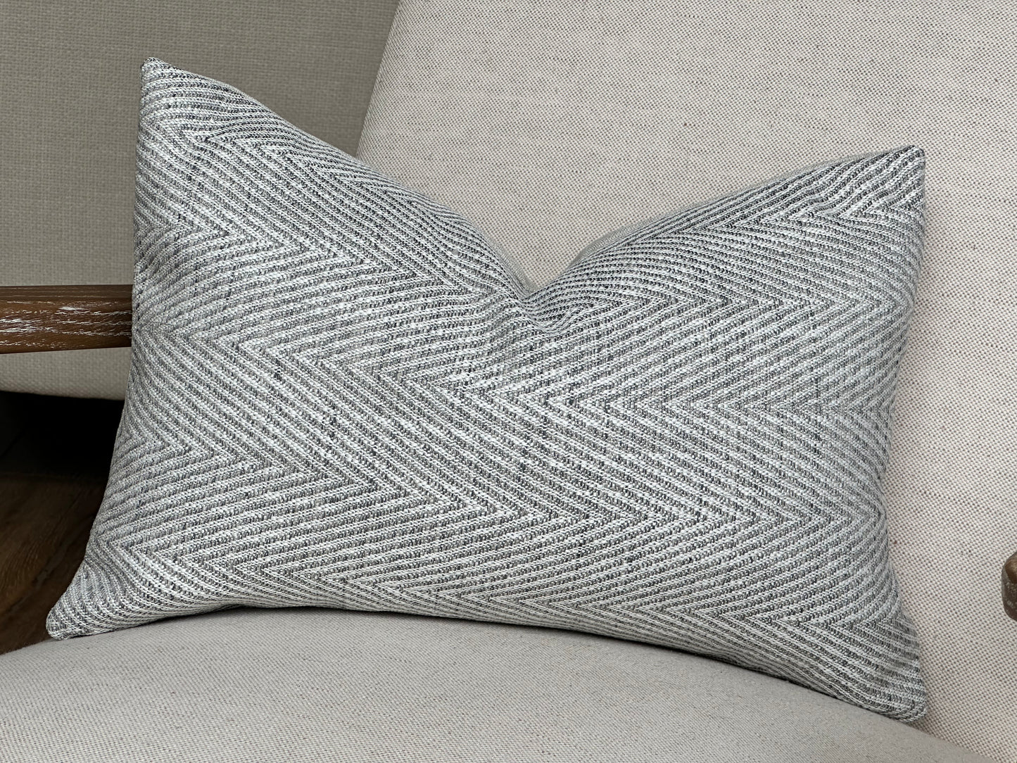 Grey pattern rectangle pillow