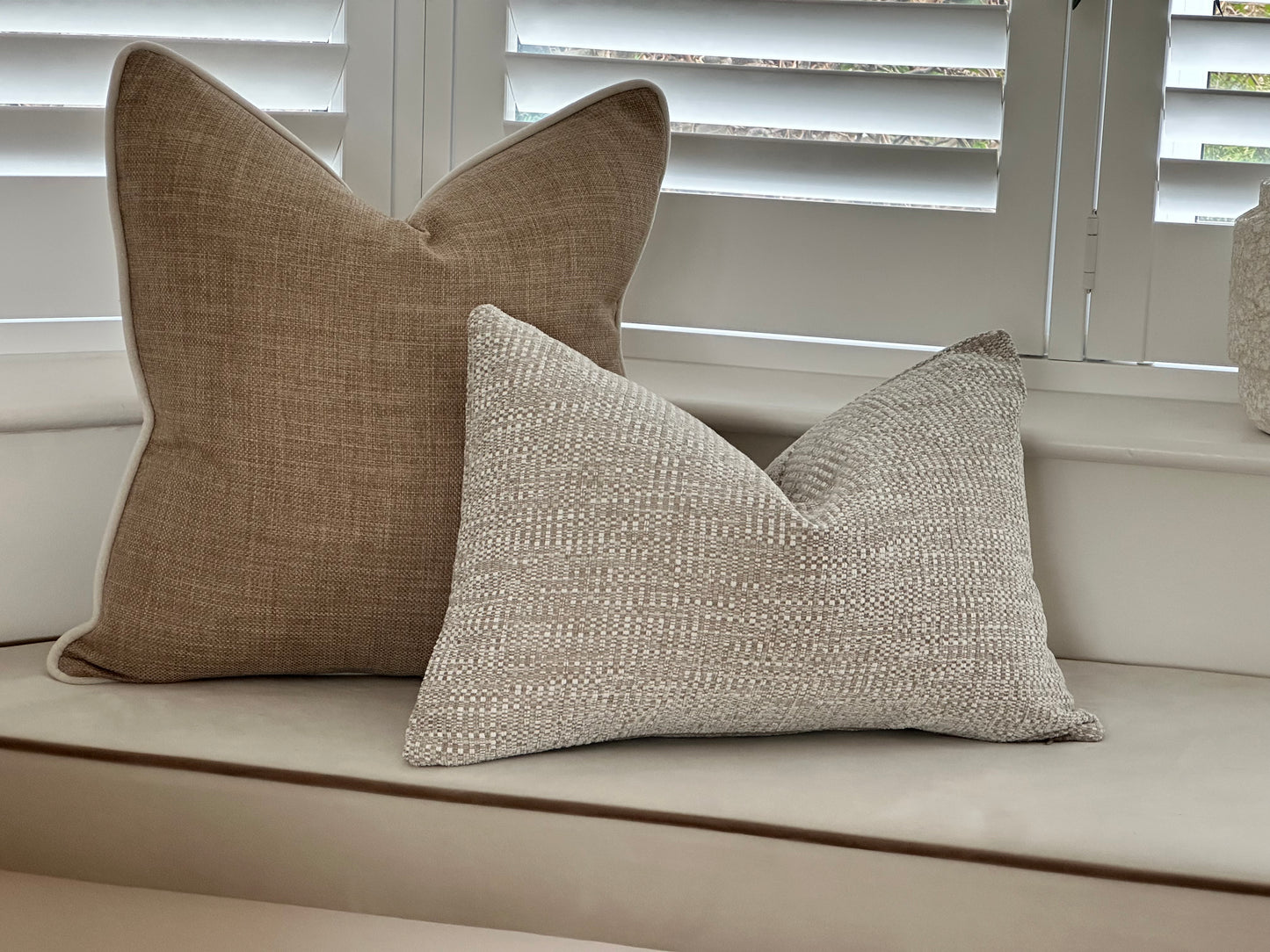 Textured Neutral Rectangle Cushion Cover Zero Waste