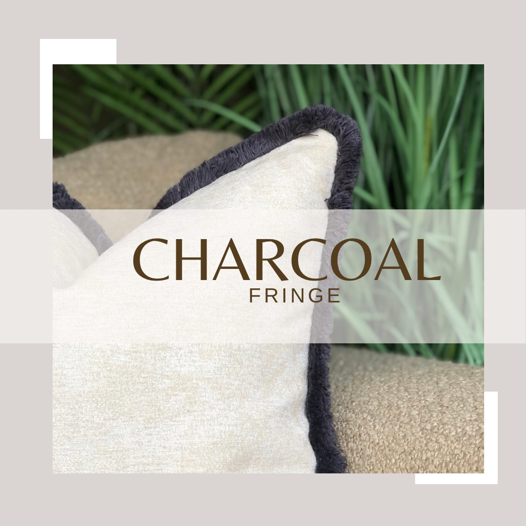 TEXTURED IVORY | Fringe Cushion
