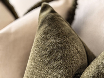 DEEP OLIVE | Green Velvet Cushion