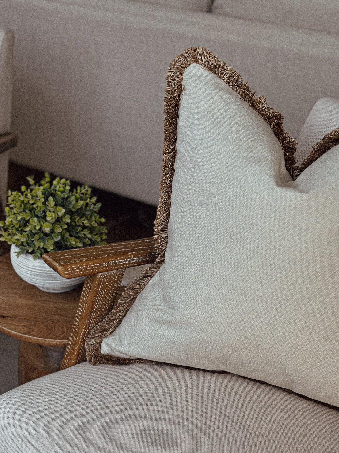 Luxurious throw pillows with trim.