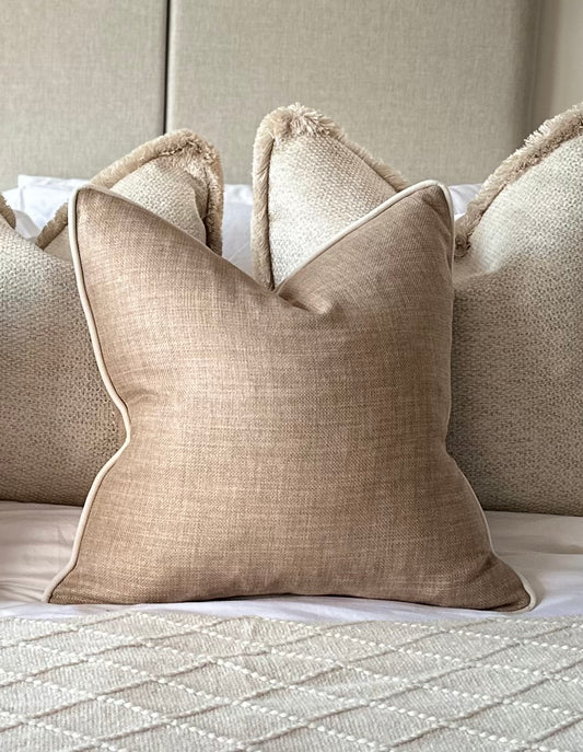 Beige linen look cushion | ALBA BEIGE