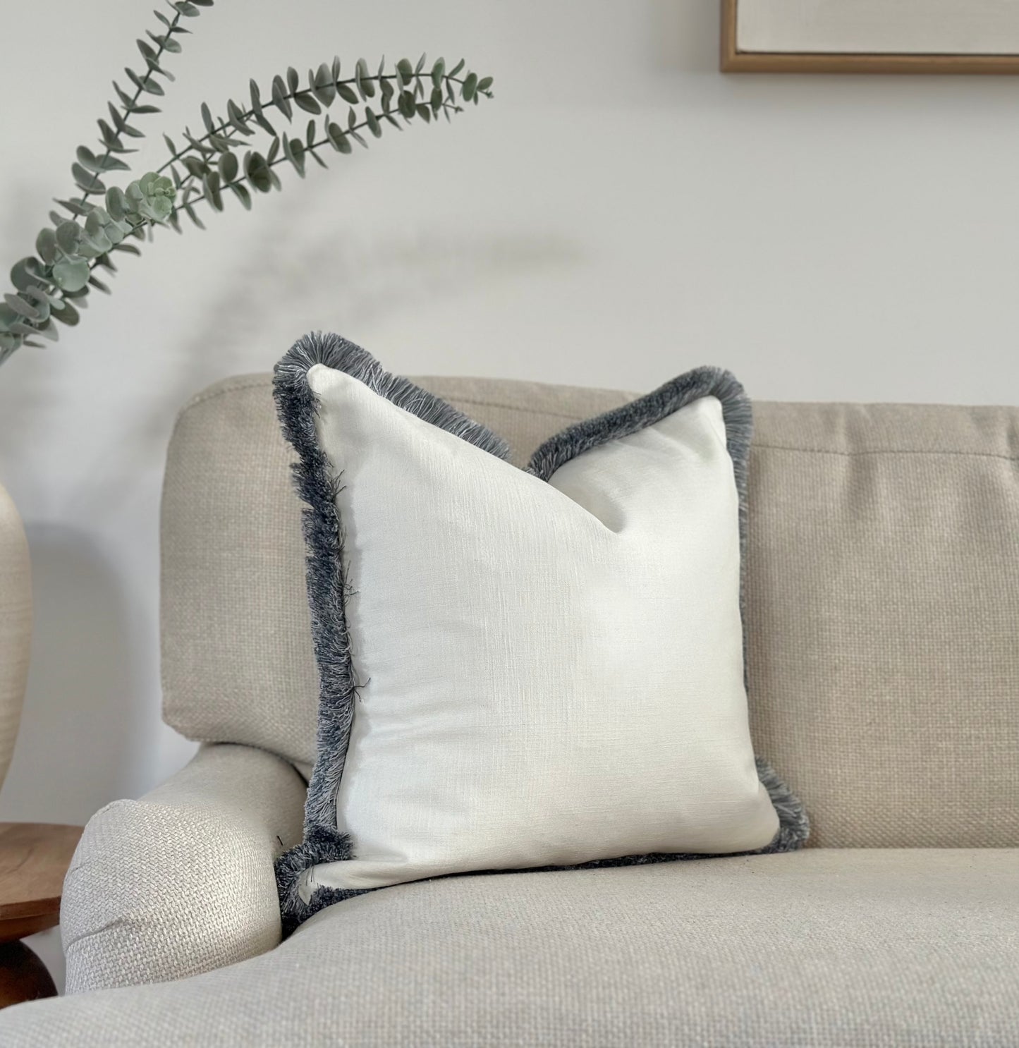 Off white cotton cushion cover