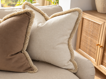 LILY | Light Cream Fringed Cushion