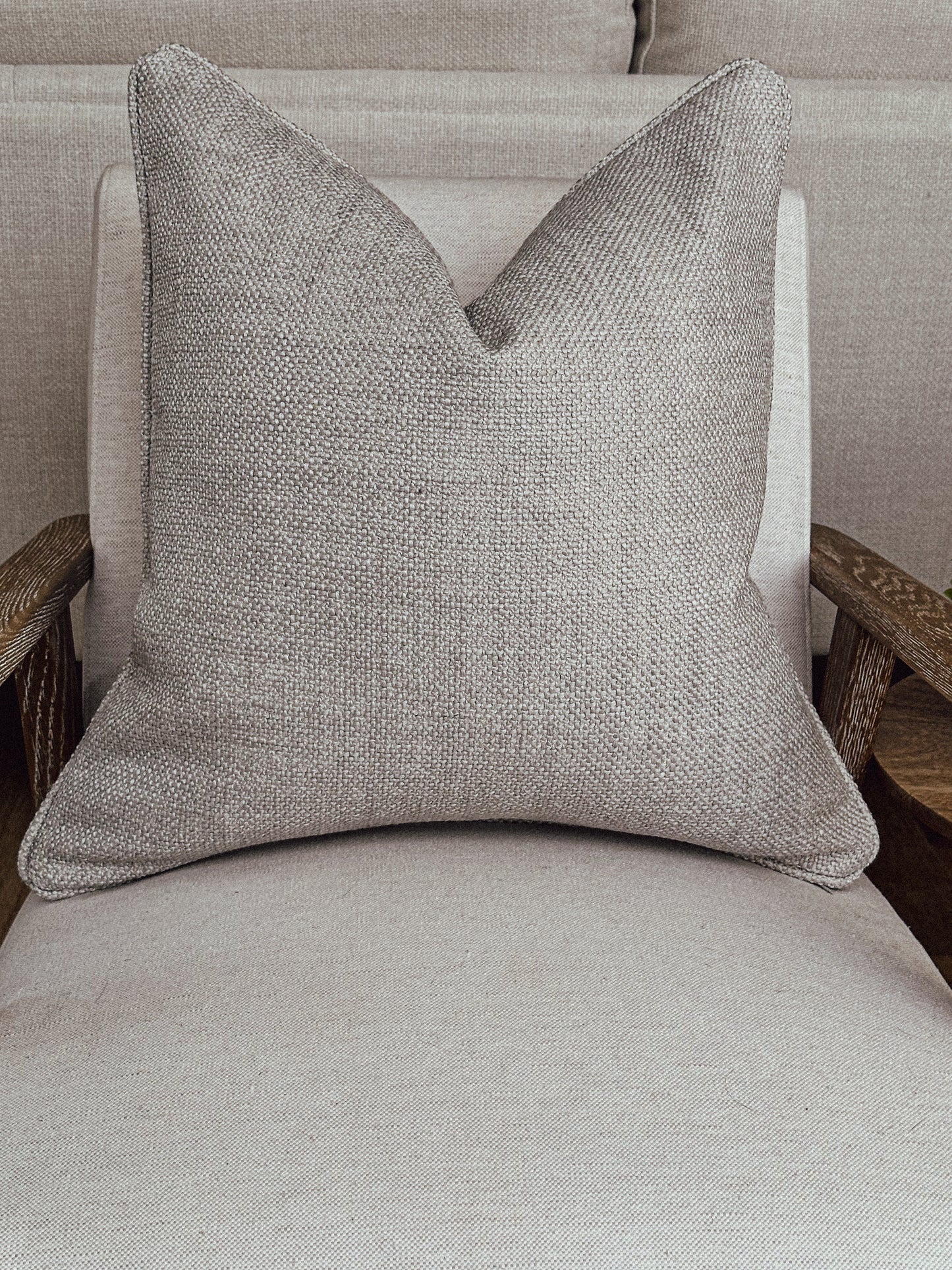 Luxury modern neutral scatter cushions, made bespoke in the UK.