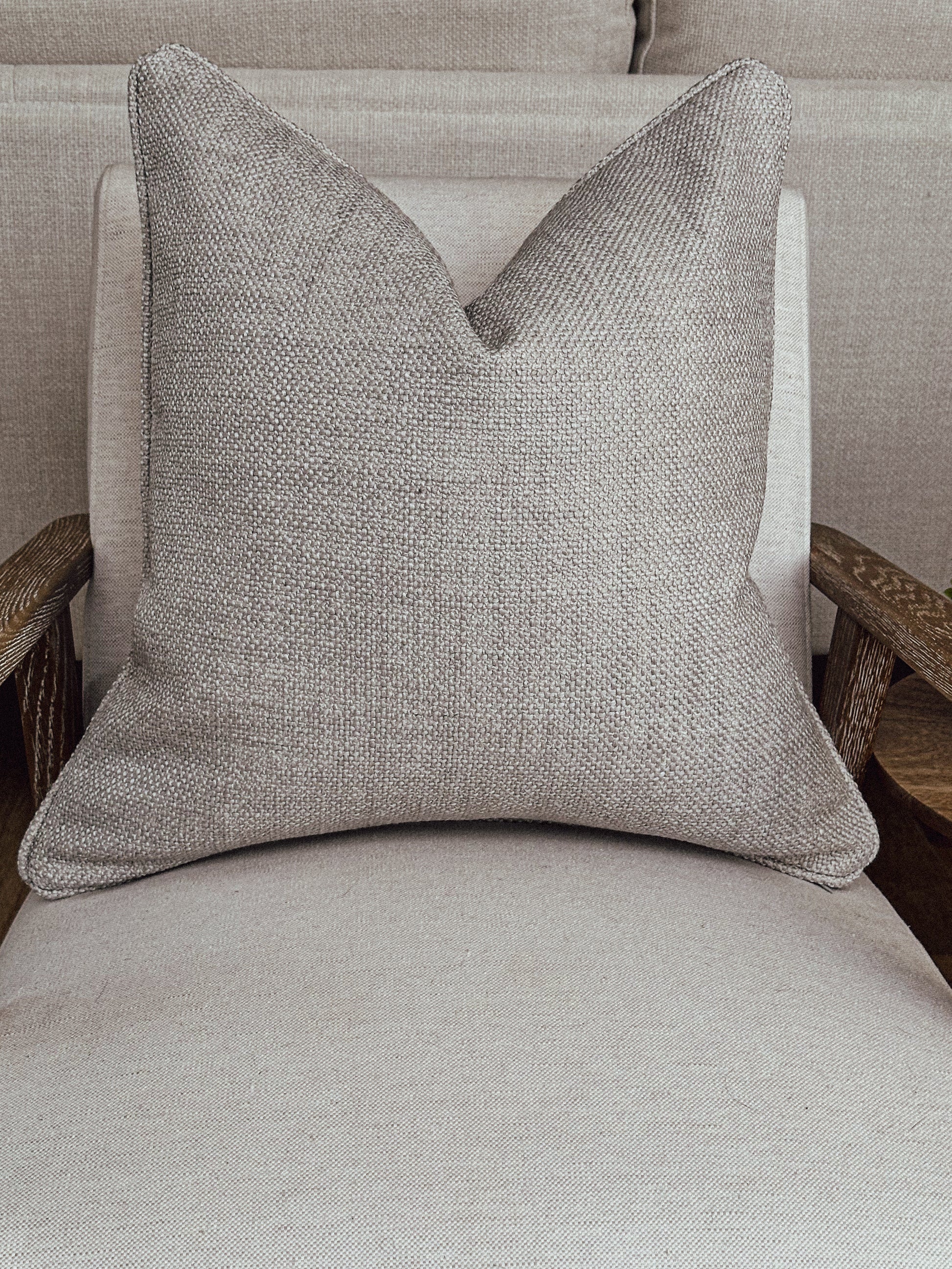 Luxury modern neutral scatter cushions, made bespoke in the UK.