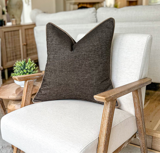 BAKER | Brown cushion with piping