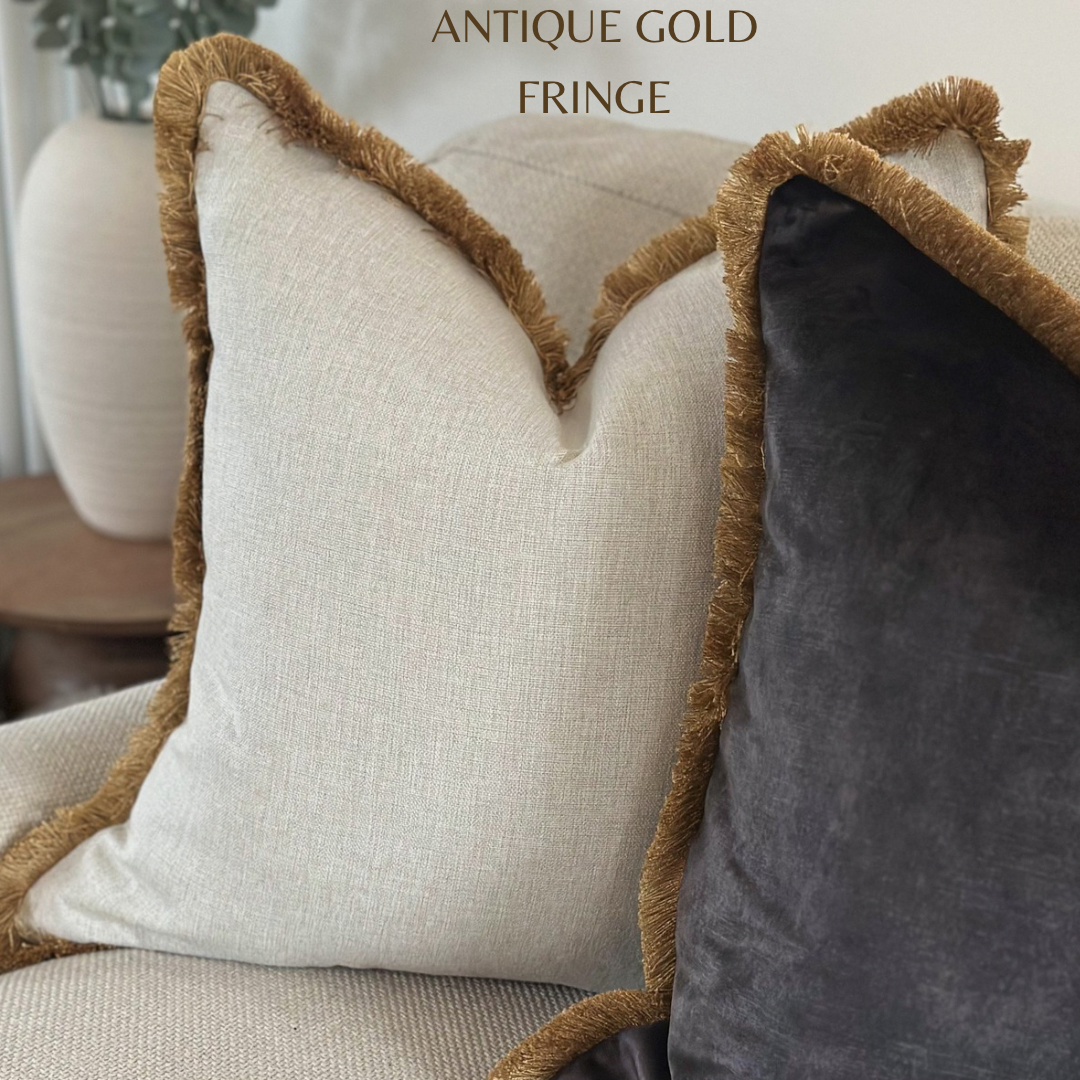 HADLEY | Natural Fringed Cushion