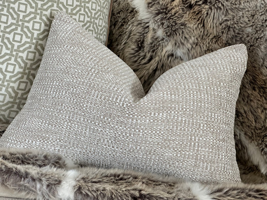 Textured Neutral Rectangle Cushion Cover Zero Waste