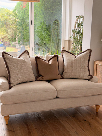 LEXI | Cream Woven Fringed Cushion