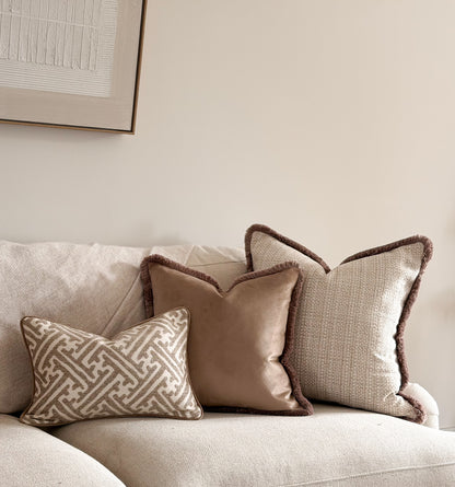 LEXI | Cream Woven Fringed Cushion