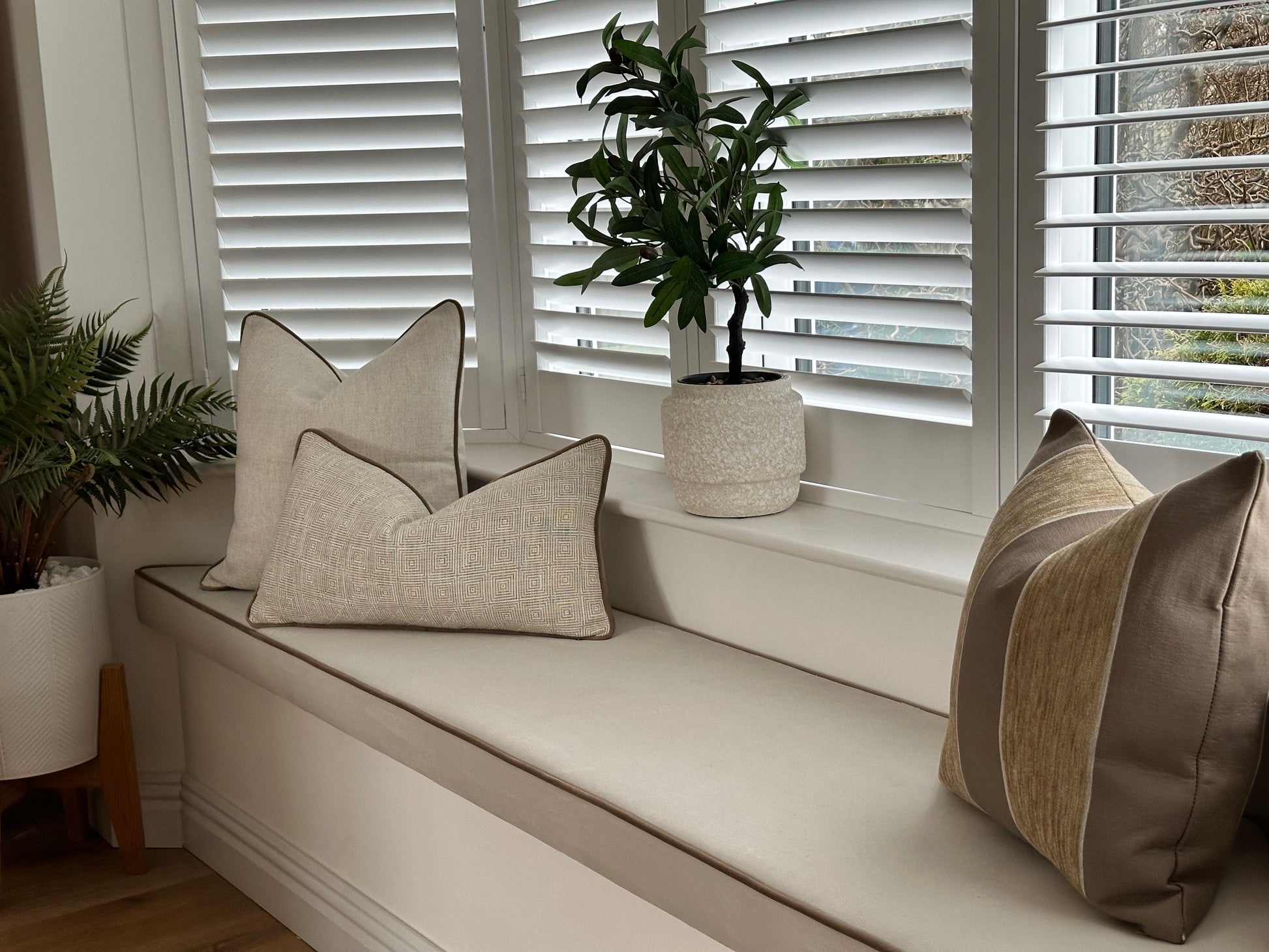 Window seat cushions