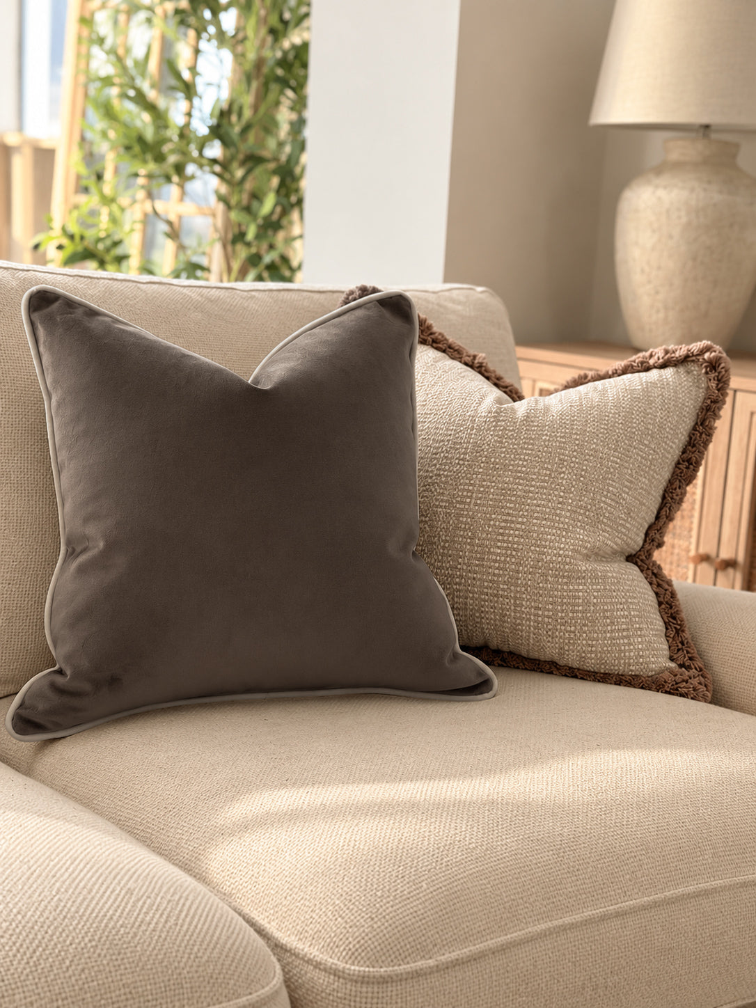 MOLE VELVET | Brown Toned Cushion