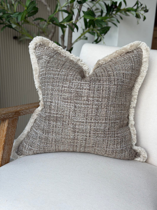 Balmoral-Bone fringe Cushion Cover