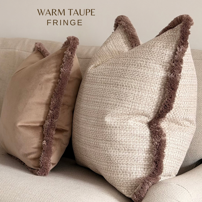 LEXI | Cream Woven Fringed Cushion