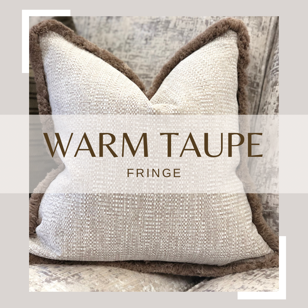 TEXTURED BEIGE | Fringe Cushion