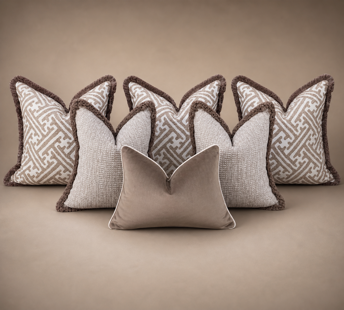 Luxury beige king and super king bed set